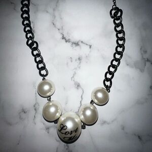 Katy Perry Love Me Oversized Pearls & Chain Link Necklace Prism Collection • New